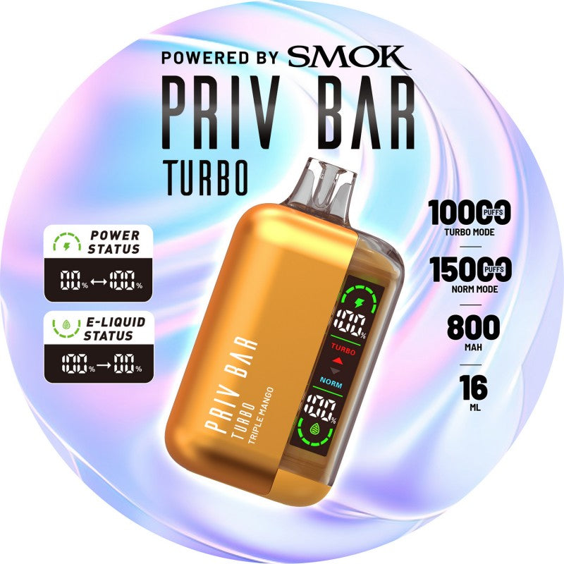 Priv Bar Turbo By SMOK – 15,000 Puffs Disposable Vape