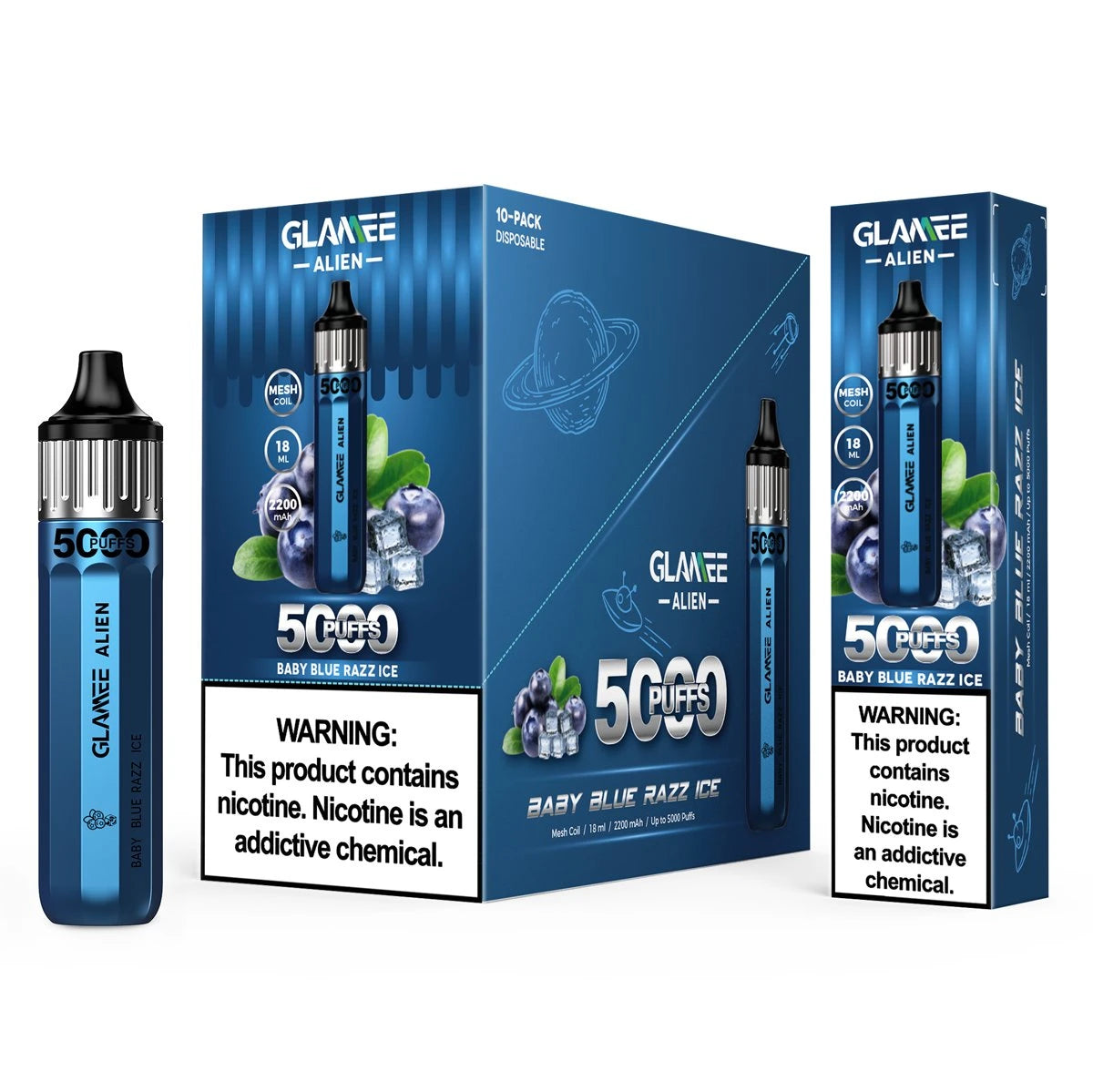 GLAMEE ALIEN 5000 PUFFS DISPOSABLE VAPE DEVICE 5pcs