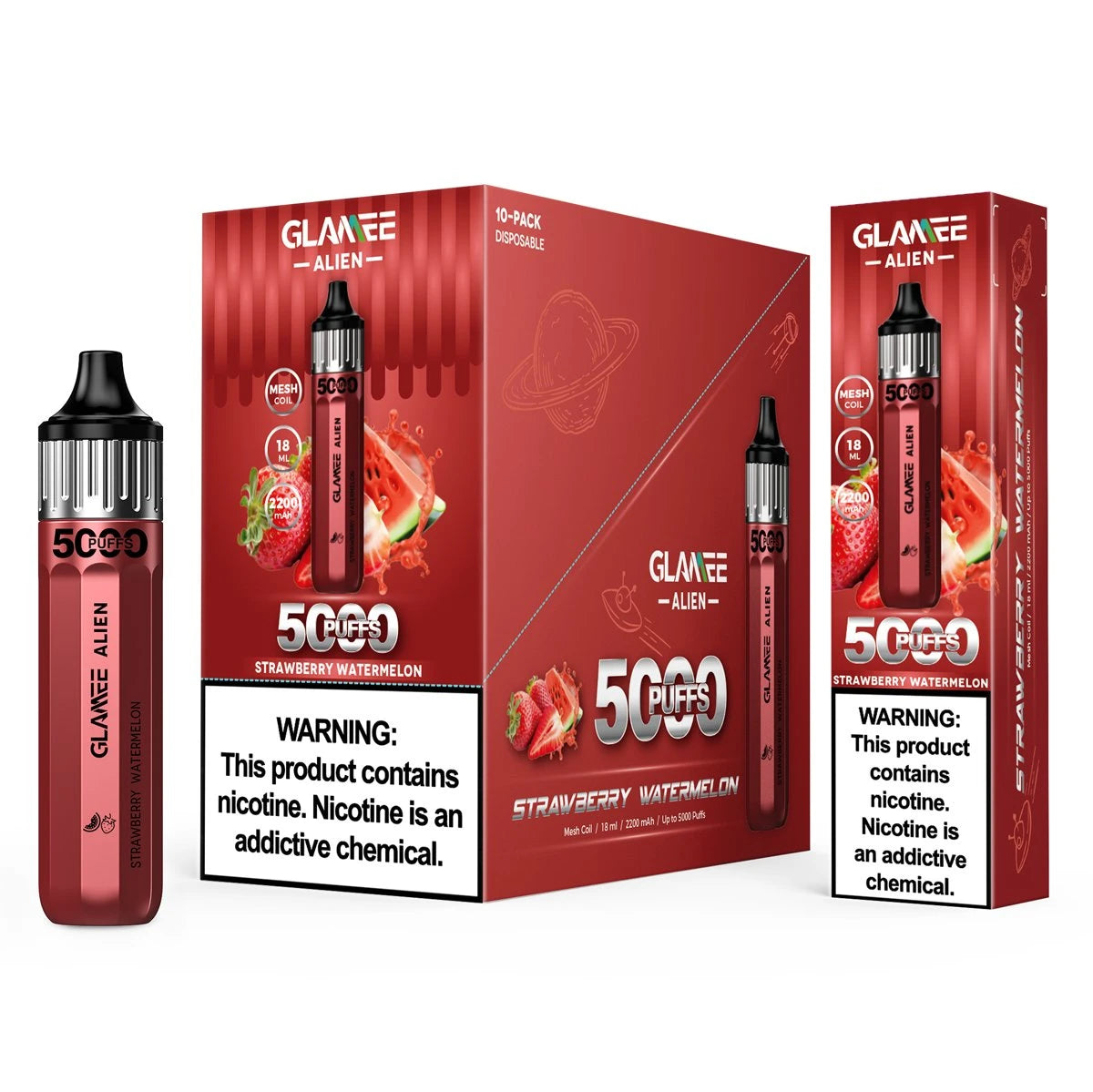 GLAMEE ALIEN 5000 PUFFS DISPOSABLE VAPE DEVICE 5pcs