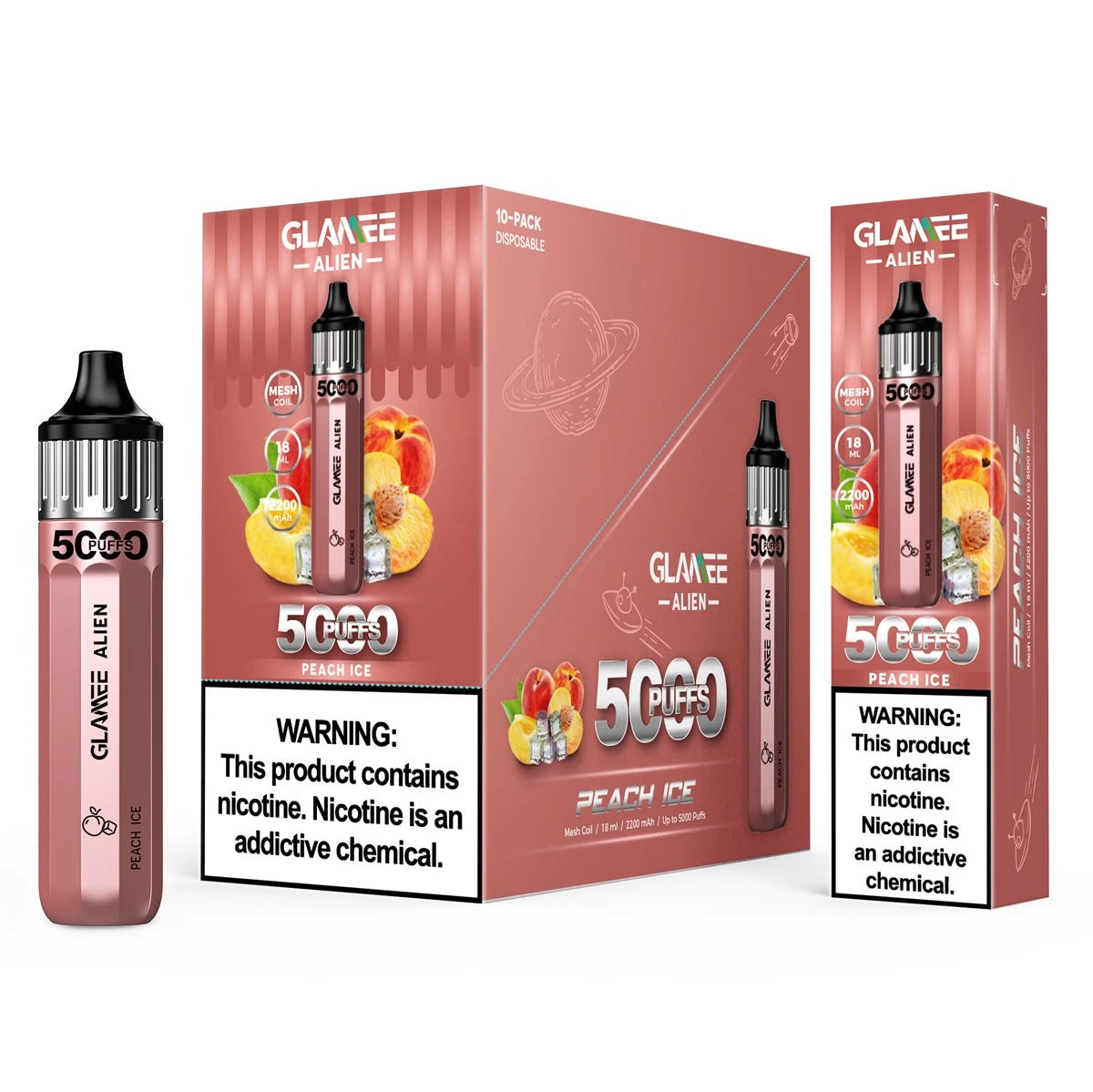 GLAMEE ALIEN 5000 PUFFS DISPOSABLE VAPE DEVICE 5pcs